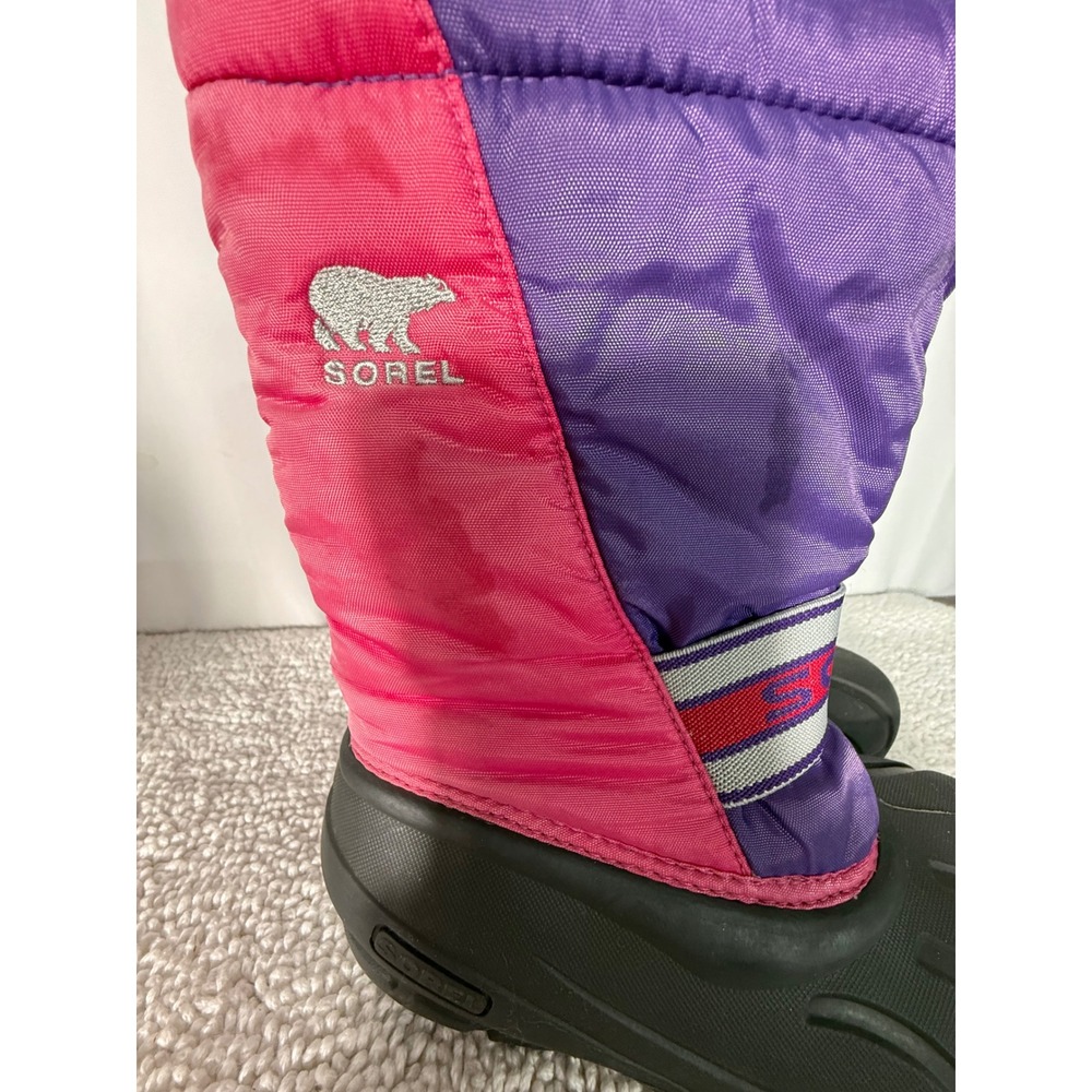 Sorel Kids Pink Purple Snow Boots Waterproof Winter Insulated NY1799-600 Size 1 - Picture 5 of 12
